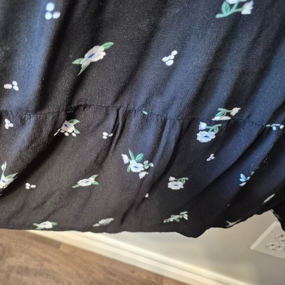 NWT Old Navy Black Floral Print Dress with Ruffle Hem Plus Size 4X - Picture 7 of 9